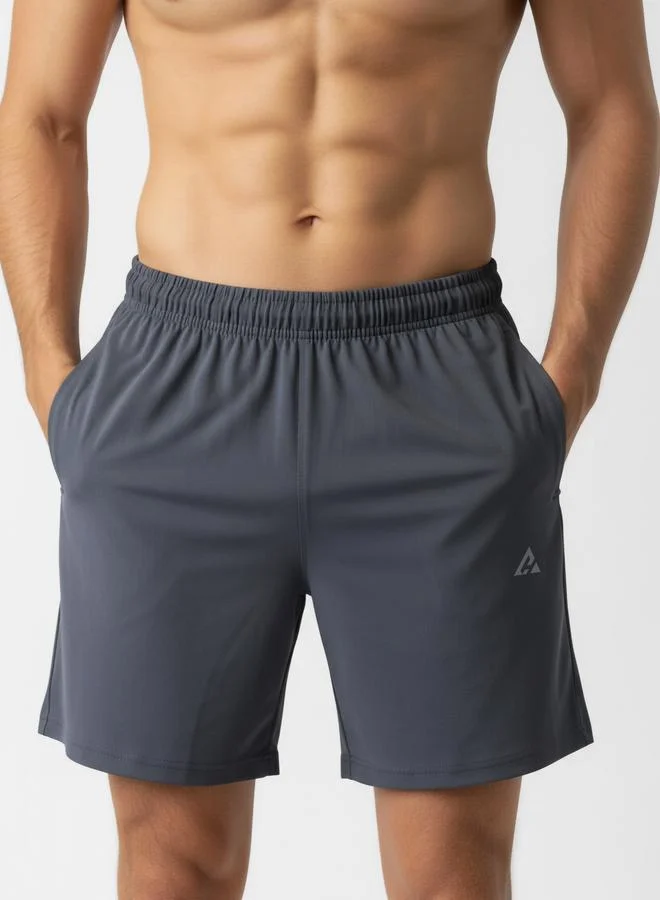 Clans&Hans Men Grey Four-Way Lycra Shorts